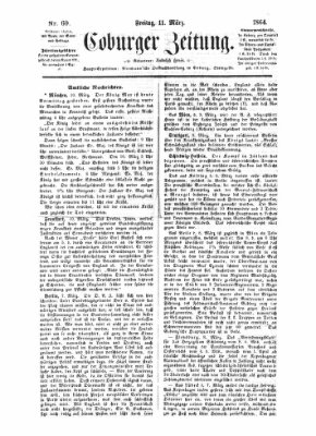 Coburger Zeitung Freitag 11. März 1864