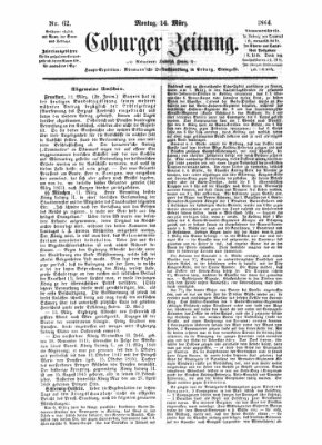 Coburger Zeitung Montag 14. März 1864