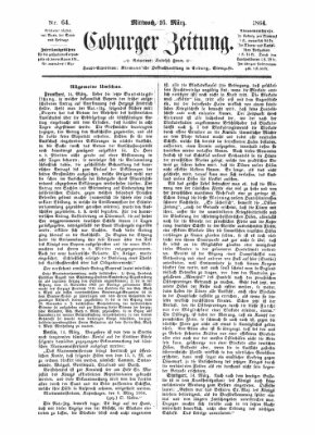 Coburger Zeitung Mittwoch 16. März 1864