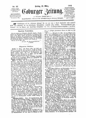 Coburger Zeitung Freitag 18. März 1864