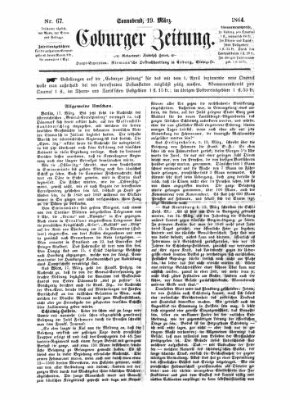 Coburger Zeitung Samstag 19. März 1864