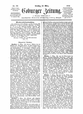 Coburger Zeitung Dienstag 22. März 1864