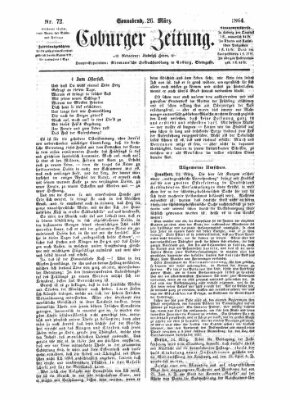 Coburger Zeitung Samstag 26. März 1864