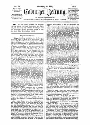 Coburger Zeitung Donnerstag 31. März 1864