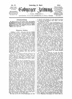 Coburger Zeitung Donnerstag 14. April 1864