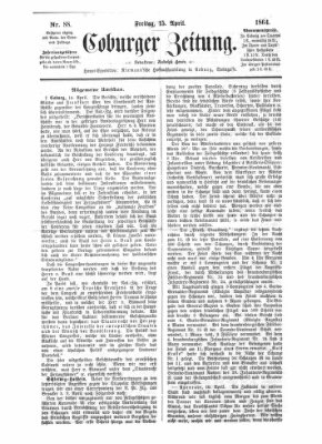 Coburger Zeitung Freitag 15. April 1864