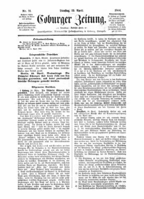 Coburger Zeitung Dienstag 19. April 1864