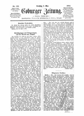 Coburger Zeitung Dienstag 3. Mai 1864