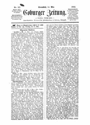 Coburger Zeitung Samstag 14. Mai 1864