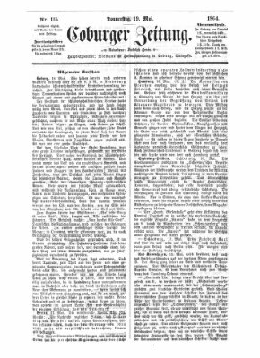 Coburger Zeitung Donnerstag 19. Mai 1864