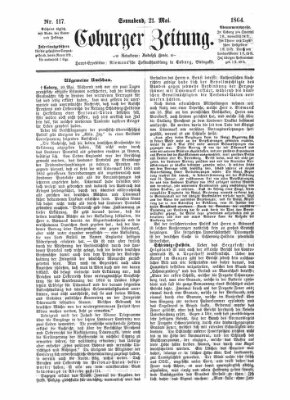 Coburger Zeitung Samstag 21. Mai 1864