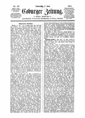 Coburger Zeitung Donnerstag 2. Juni 1864