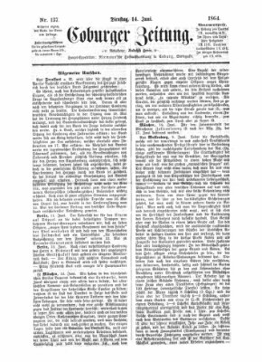 Coburger Zeitung Dienstag 14. Juni 1864