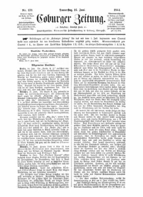 Coburger Zeitung Donnerstag 16. Juni 1864