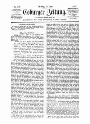 Coburger Zeitung Montag 27. Juni 1864