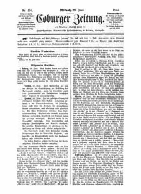 Coburger Zeitung Mittwoch 29. Juni 1864