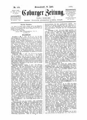 Coburger Zeitung Samstag 9. Juli 1864