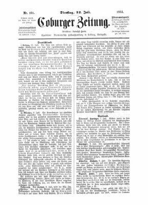 Coburger Zeitung Dienstag 12. Juli 1864