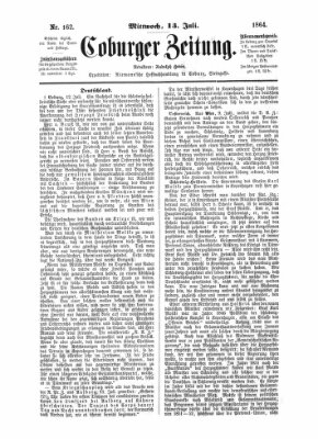 Coburger Zeitung Mittwoch 13. Juli 1864