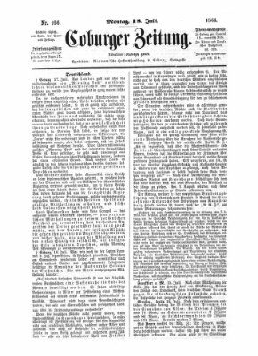 Coburger Zeitung Montag 18. Juli 1864