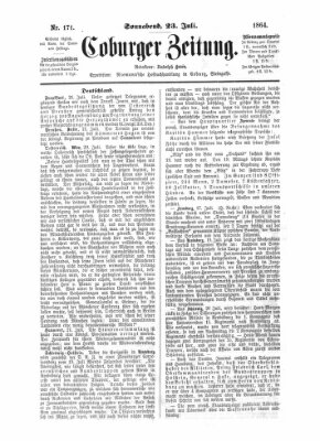 Coburger Zeitung Samstag 23. Juli 1864