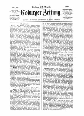 Coburger Zeitung Freitag 26. August 1864