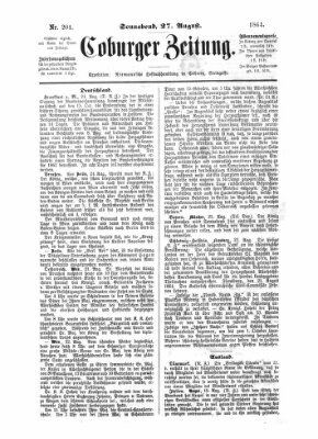 Coburger Zeitung Samstag 27. August 1864