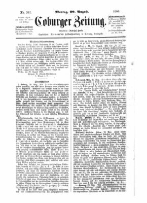 Coburger Zeitung Montag 29. August 1864