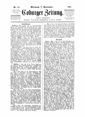 Coburger Zeitung Mittwoch 7. September 1864