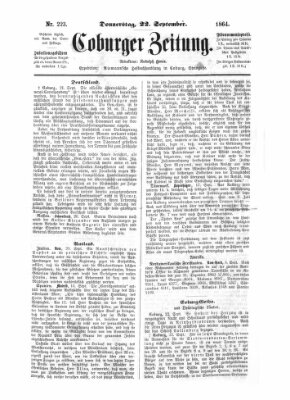 Coburger Zeitung Donnerstag 22. September 1864