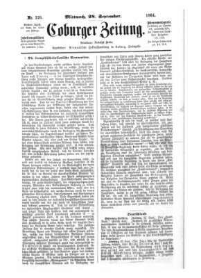 Coburger Zeitung Mittwoch 28. September 1864