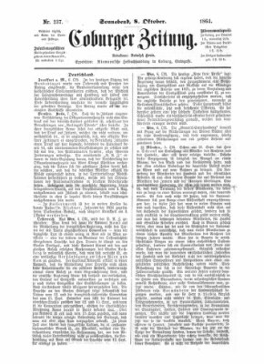 Coburger Zeitung Samstag 8. Oktober 1864