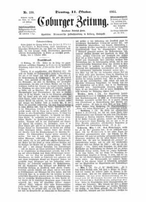 Coburger Zeitung Dienstag 11. Oktober 1864