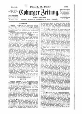 Coburger Zeitung Mittwoch 19. Oktober 1864