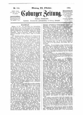 Coburger Zeitung Montag 24. Oktober 1864