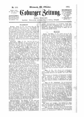 Coburger Zeitung Mittwoch 26. Oktober 1864