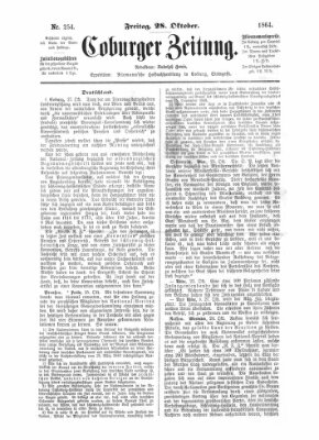 Coburger Zeitung Freitag 28. Oktober 1864