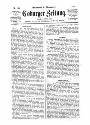 Coburger Zeitung Mittwoch 2. November 1864