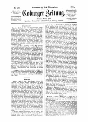 Coburger Zeitung Donnerstag 10. November 1864