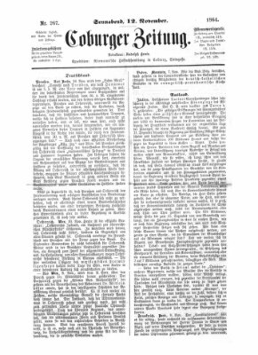 Coburger Zeitung Samstag 12. November 1864