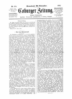 Coburger Zeitung Samstag 26. November 1864