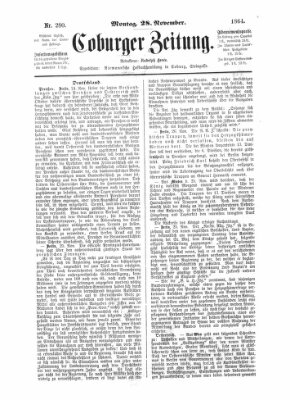 Coburger Zeitung Montag 28. November 1864