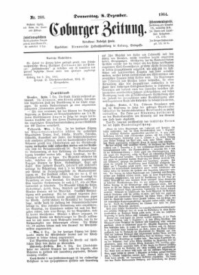 Coburger Zeitung Donnerstag 8. Dezember 1864