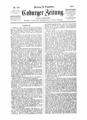 Coburger Zeitung Freitag 9. Dezember 1864