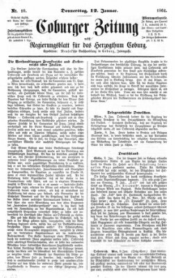 Coburger Zeitung Donnerstag 12. Januar 1865