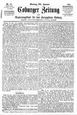 Coburger Zeitung Montag 23. Januar 1865