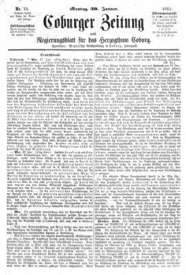 Coburger Zeitung Montag 30. Januar 1865