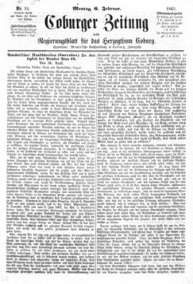 Coburger Zeitung Montag 6. Februar 1865