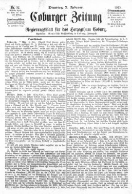 Coburger Zeitung Dienstag 7. Februar 1865