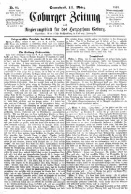 Coburger Zeitung Samstag 11. März 1865